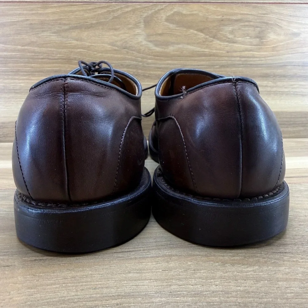Allen Edmonds Bergland Oxford Mens 10.5 B Brown Leather Cap Toe Rubber Sole 6551